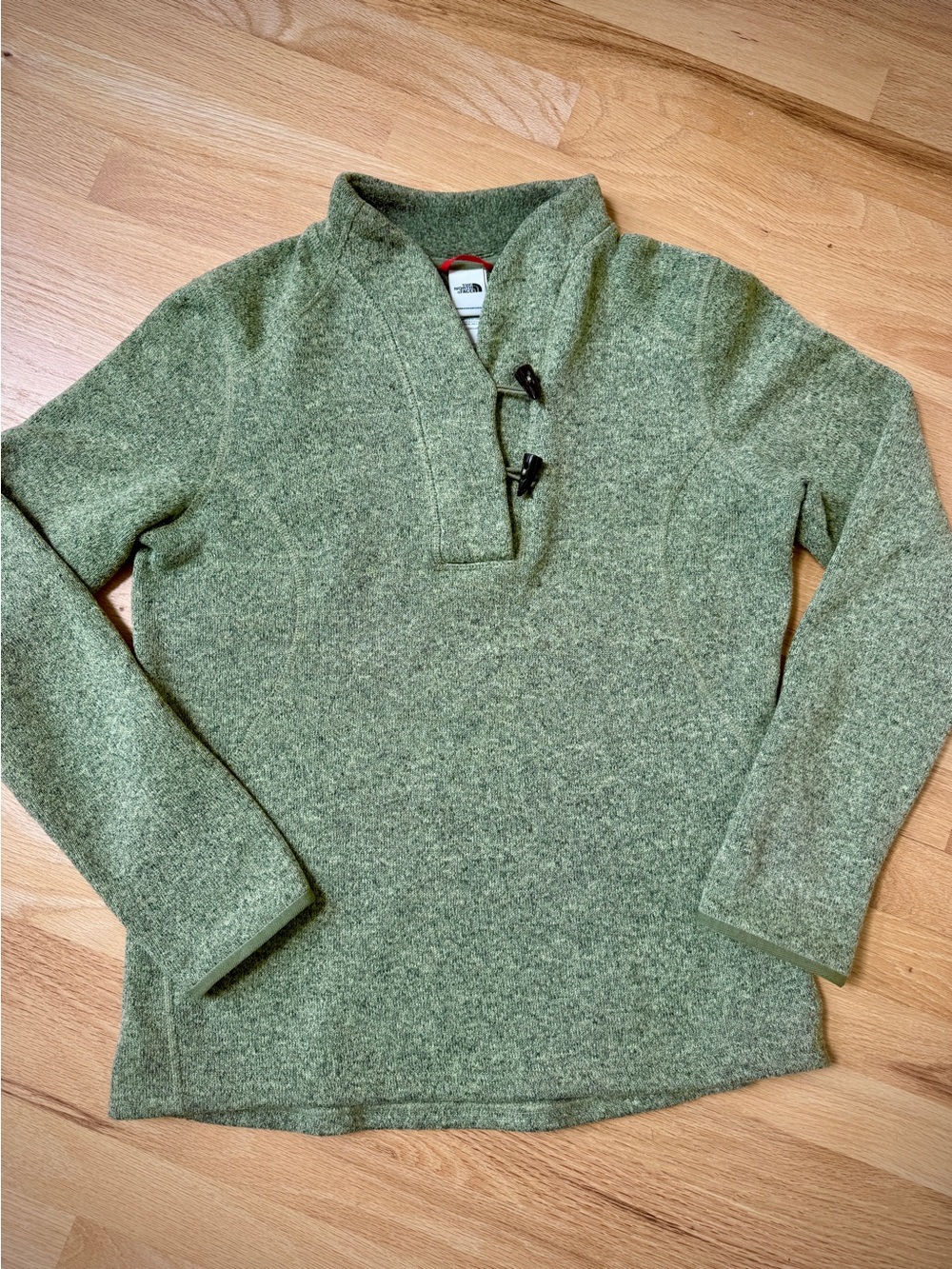 The North Face Olive Green Shawl Collar Toggle Pullover Better Sweater Size L
